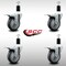 Service Caster 4'' SS Thermoplastic Rubber Swivel 1-3/8'' Expanding Stem Caster Set Total Lock Brake, 4PK SCC-SSEXTTL20S414-TPRB-138-4 - alternate 2